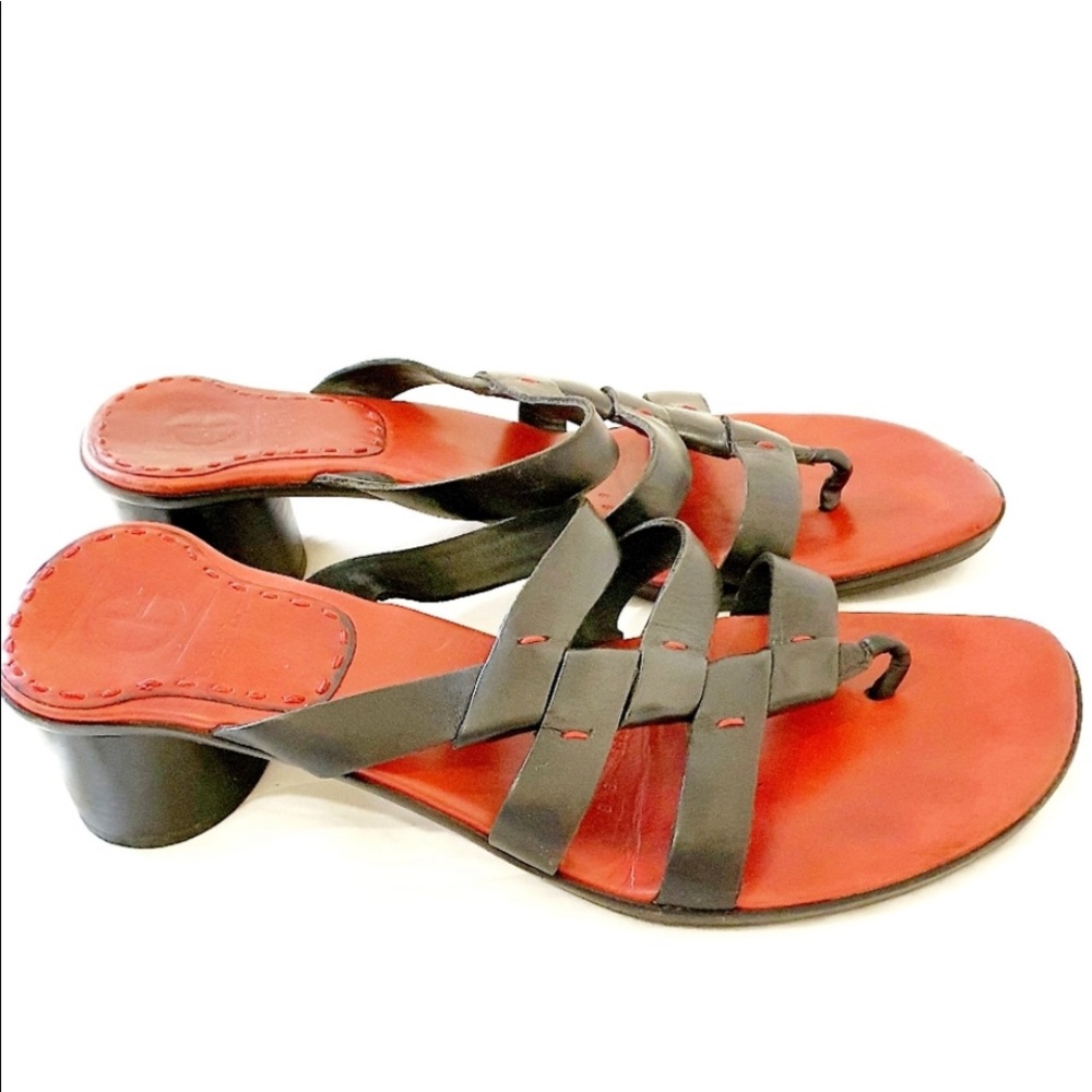 COLE HAAN BLACK LEATHER SANDAL SZ 8B